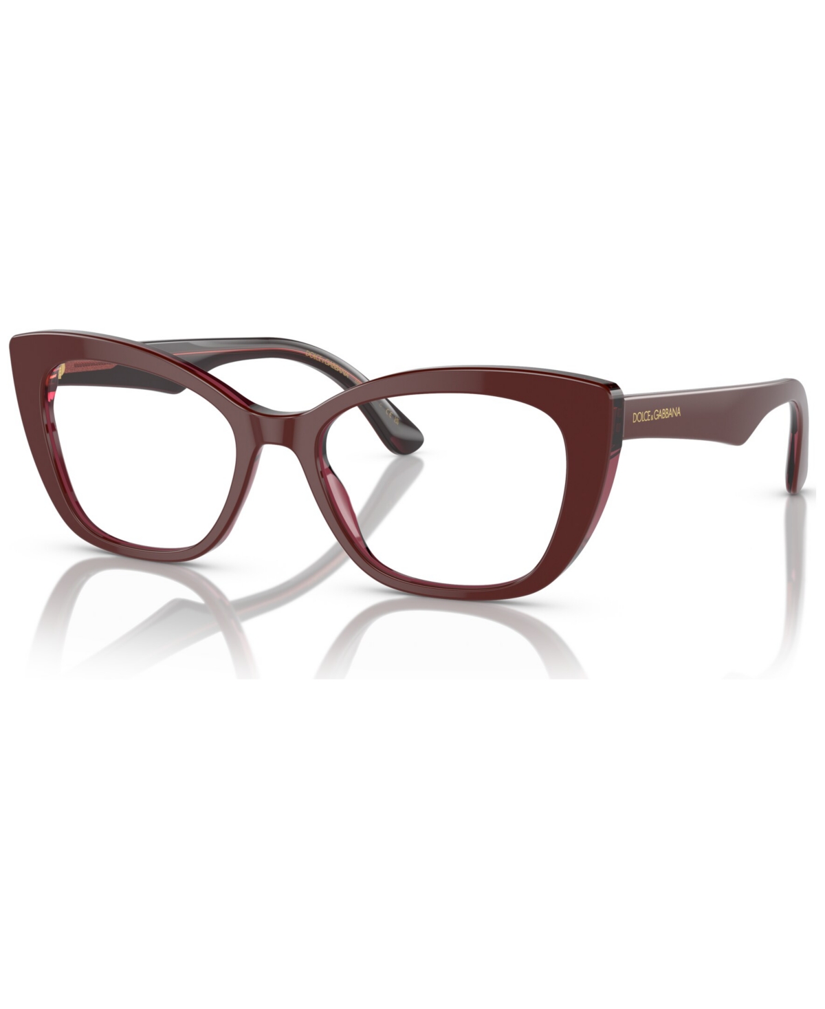 Dolce & Gabbana Women's Eyeglasses, Dg3360 54 In Bordeaux,transparent Bordeaux