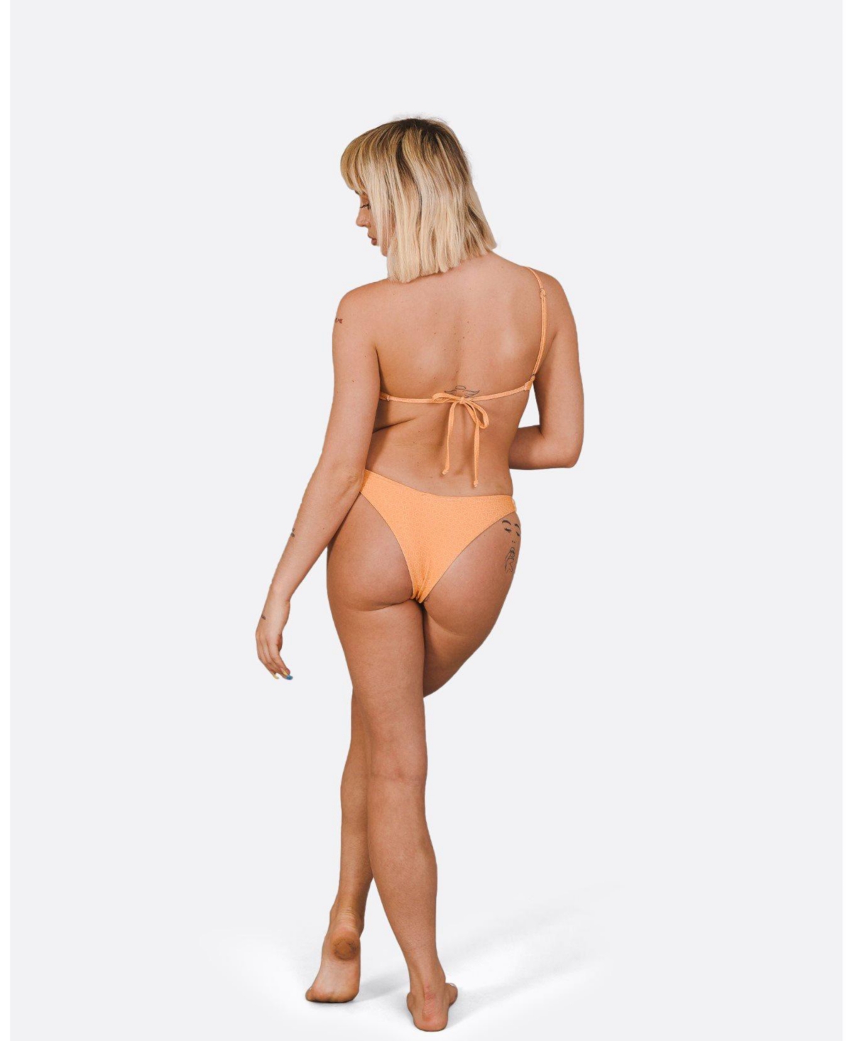 Oosc Women's Tangerine Squeeze Cold Shoulder Bikini Top