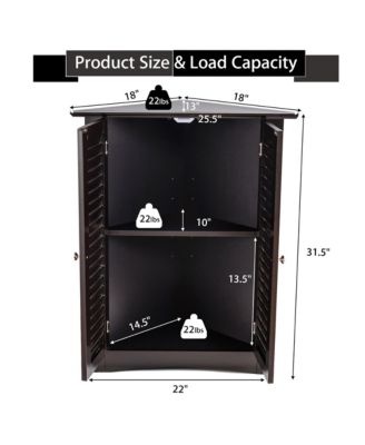 Storage Cabinet Freestanding Floor Cabinet Bathroom w/ Shutter Door