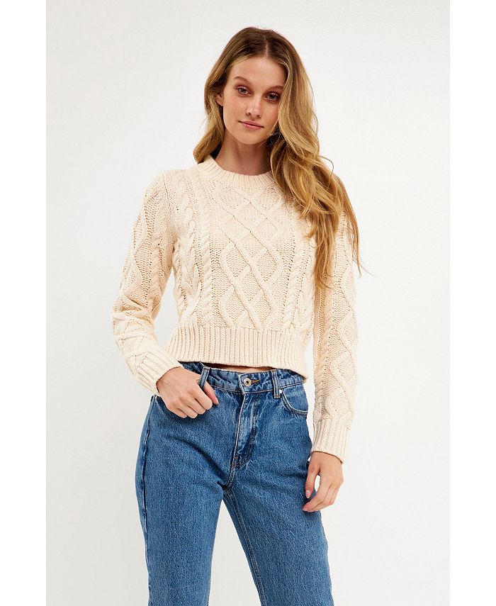 English Factory Women's Cable-Knit Sweater - Macy's