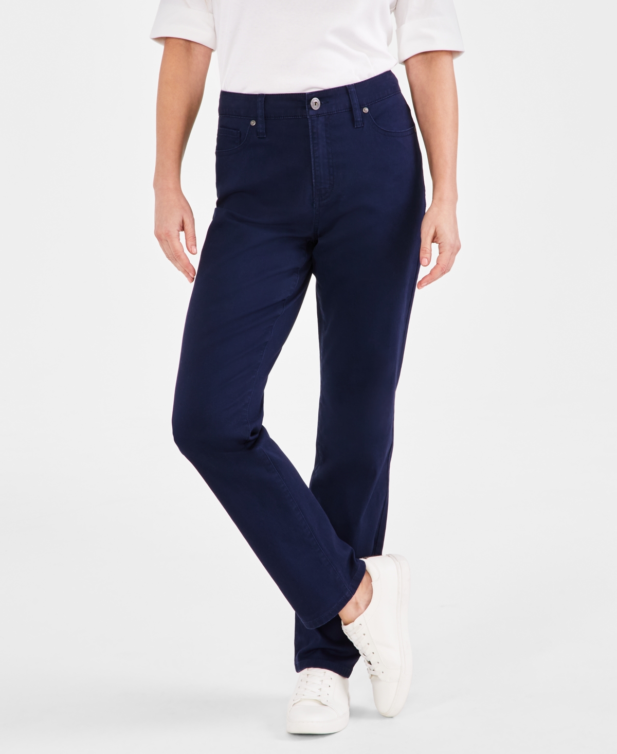 Style & Co Women's Straight-leg High Rise Jeans, Created For Macy's In Industrial Blue
