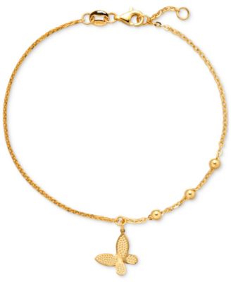 Chow Tai Fook - Lucky Butterfly Charm & Bead Link Bracelet in 24k Gold