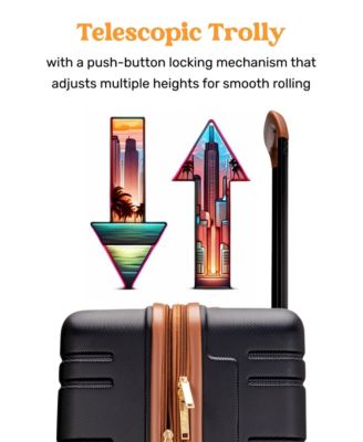 Brickell 3 Piece Expandable Retro Spinner Luggage Set