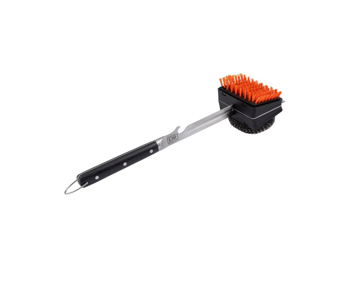 8994329 4.75 in. Grill Brush with Scraper - Black