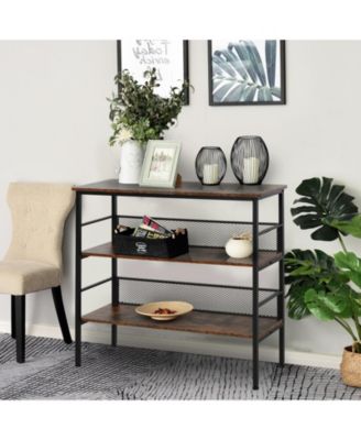 Industrial Ladder Bookshelf with 3 Shelves, 39.25"W x 12.5"D x 36.25"H,