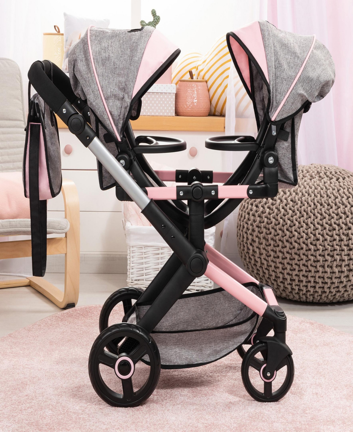 Bayer Design Dolls Butterfly , Xeo Twin Pram Set In Multi