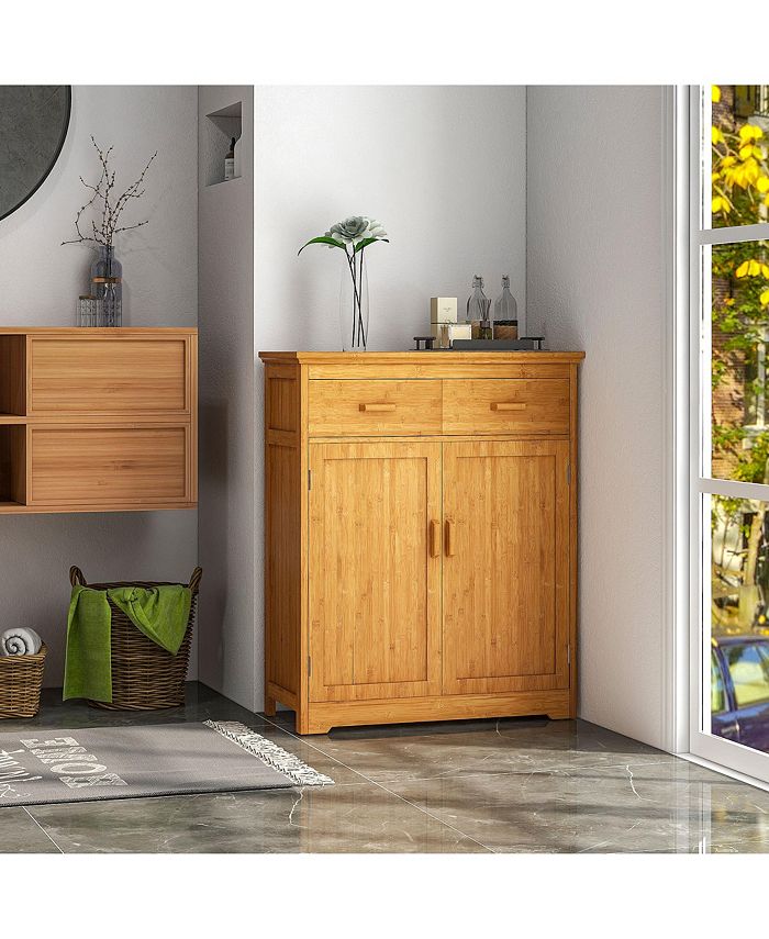 Bathroom Storage Bamboo Floor Organizer with