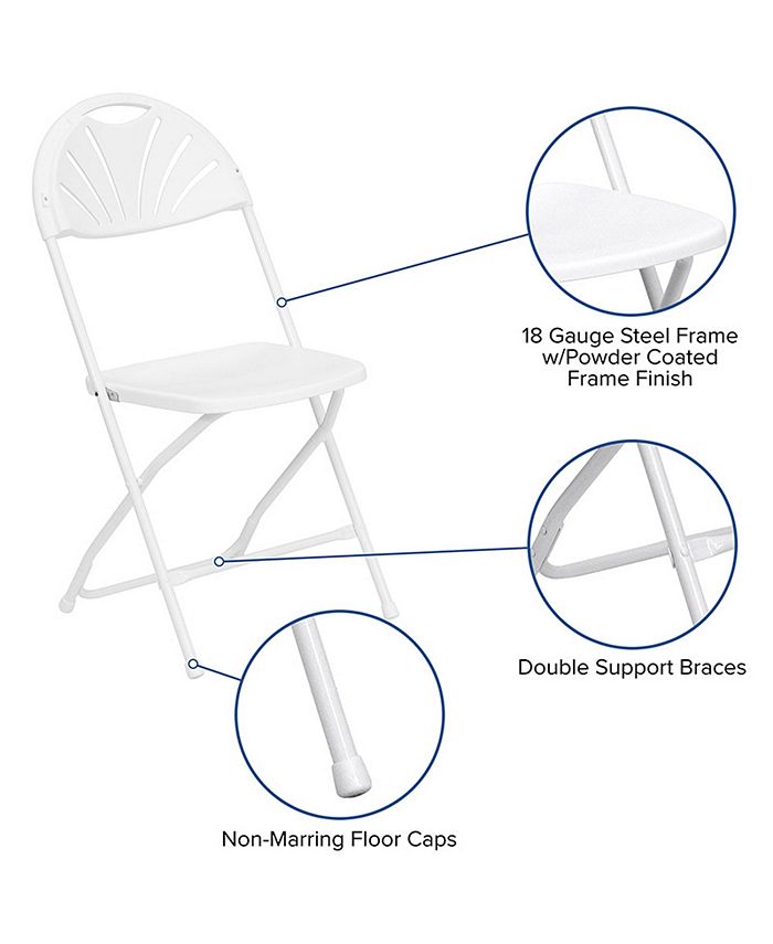 Offex Hercules Series 800 lb Capacity White Plastic Fan Back Folding Chair Macy's