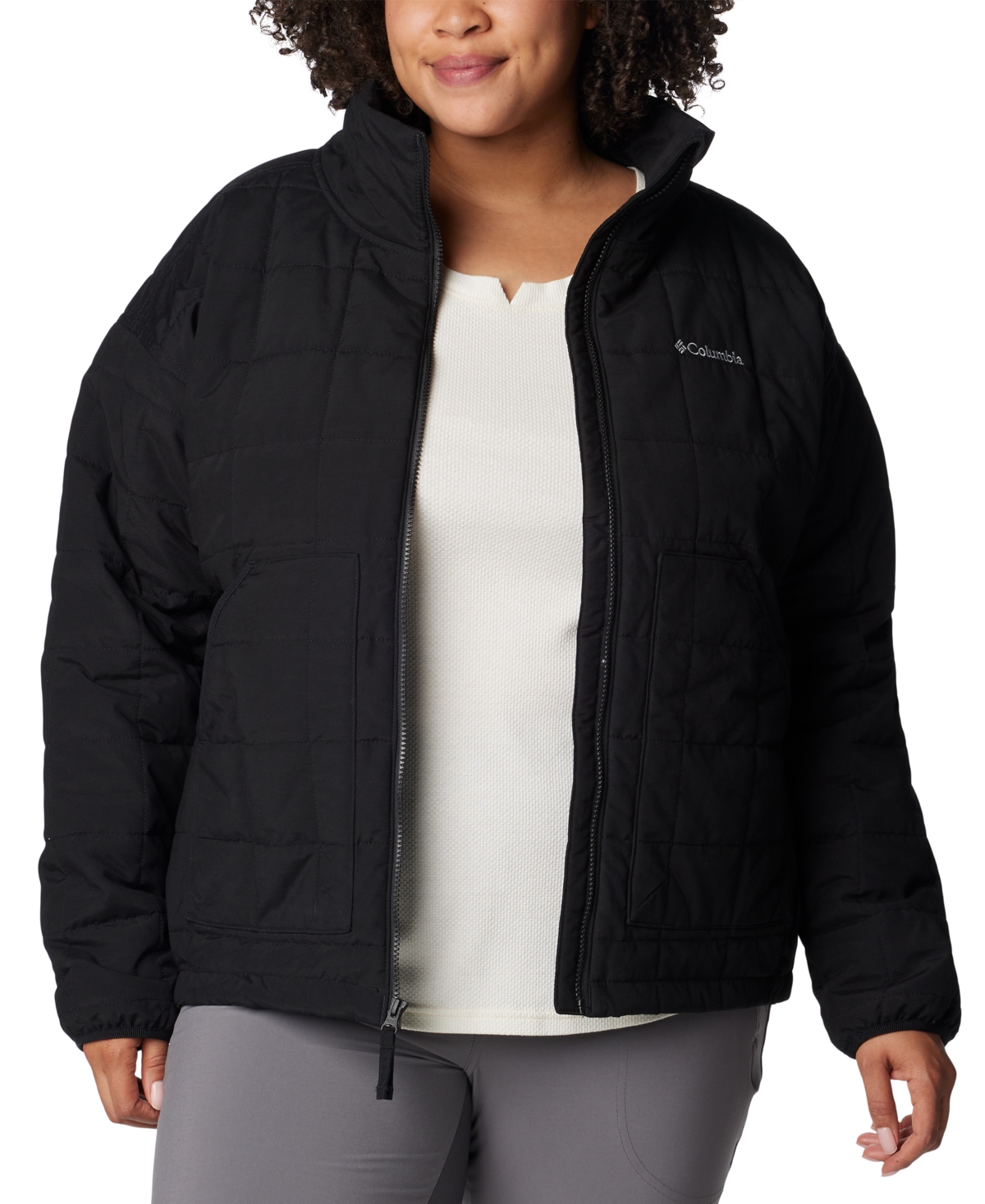 Columbia Plus Size Chatfield Hill Ii Quilted Jacket In Black