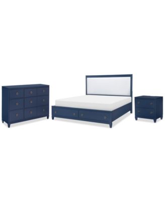 Summerland 3pc Set (King Upholstered Storage Bed, Dresser, Nightstand)
