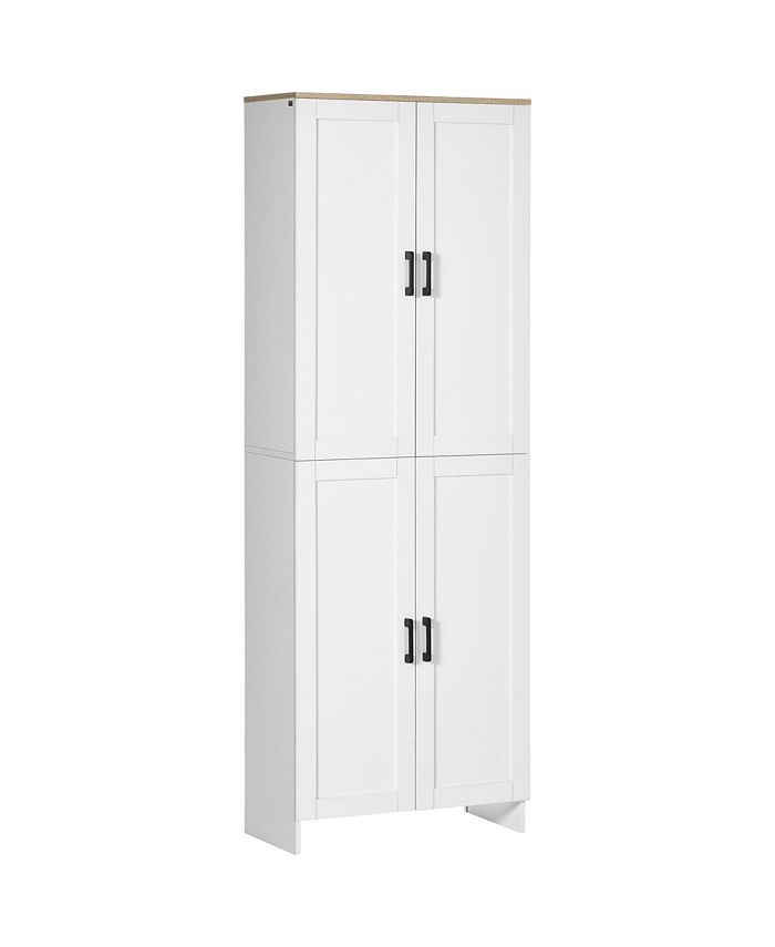 72" Freestanding Kitchen Pantry, 4Door Storage