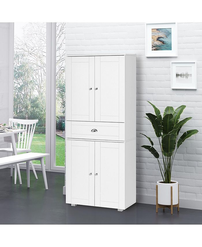 72" Freestanding Kitchen Pantry with 2 Large Double Door