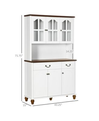 Dining Room Kitchen Hutch Storage Cabinet with Antique Details