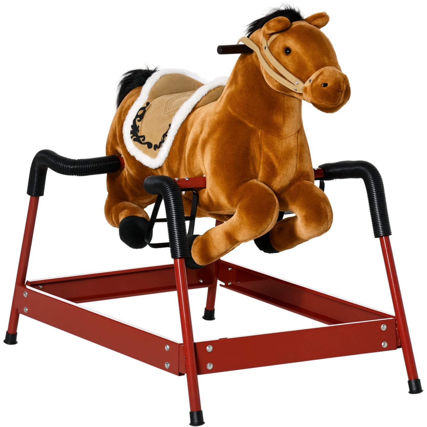Детская игрушка Qaba Spring Rocking Horse with Sound Effects, 132 lbs. Weight Capacity, Ages 5-12 — фото 1