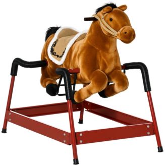 Qaba Kids Spring Rocking Horse, Ride on Horse for Toddlers, Age 5-12 ...