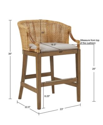 Playa 25" High Handcrafted Rattan Counter Stool