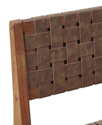 Oslo 24" High Faux Leather Woven Counter Stool