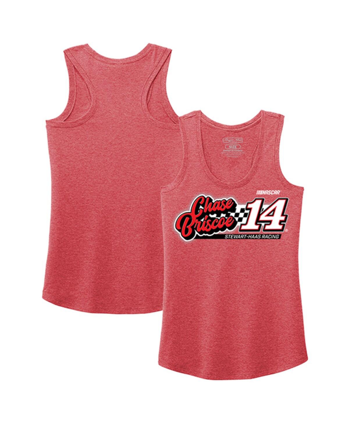 Stewart-haas Racing Team Collection Women's  Heather Red Chase Briscoe 2023 #14 Finish Line Tri-blend