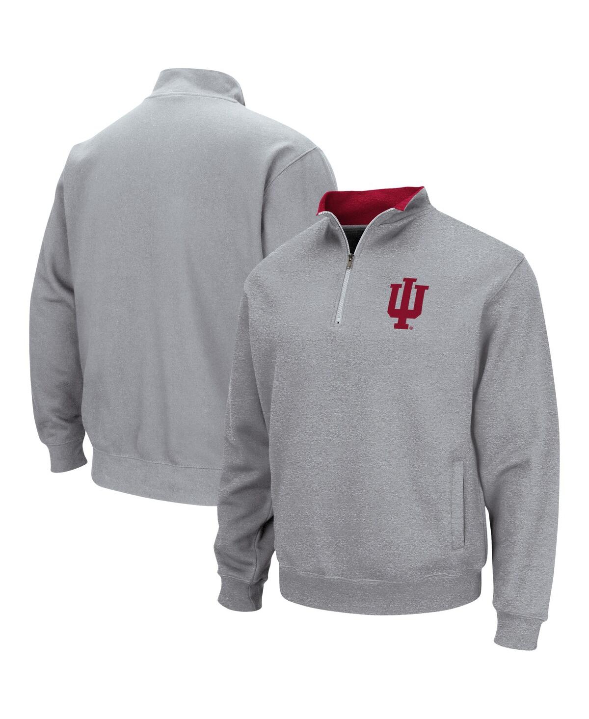 Colosseum Men's Heather Gray Indiana Hoosiers Tortugas Team Logo Quarter-zip Jacket In Heathered Gray