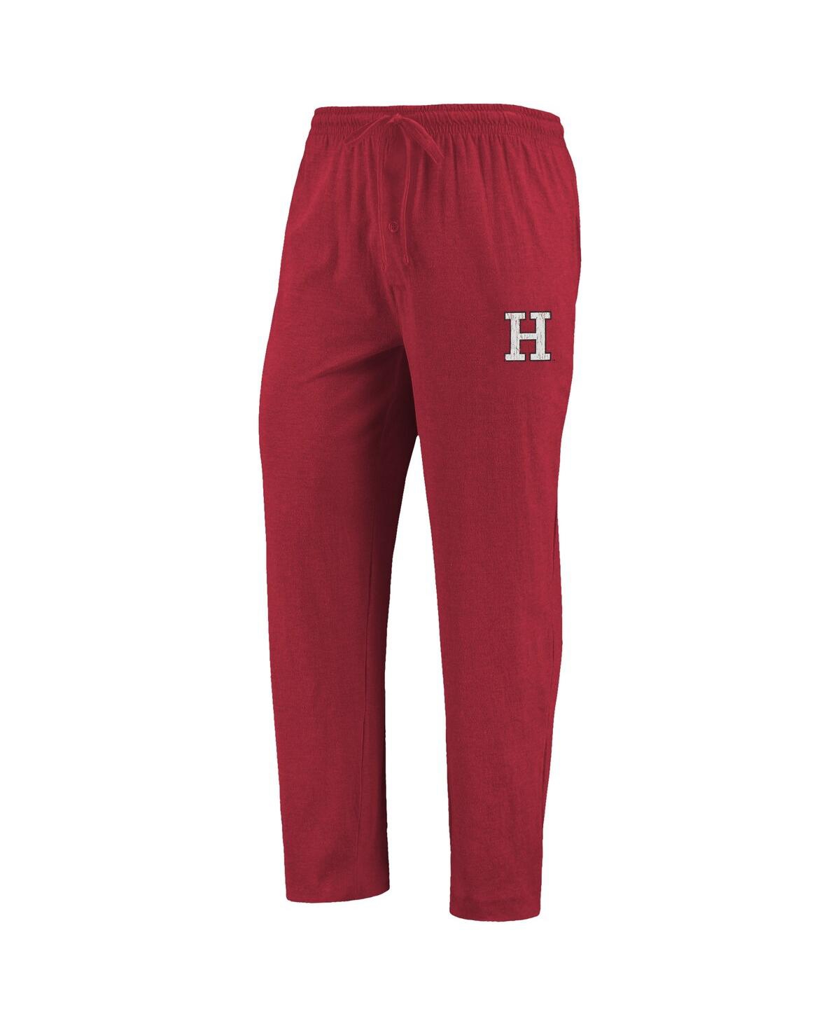 Concepts Sport Crimson/heathered Charcoal Harvard Crimson Meter Long Sleeve T-shirt & Pants Sleep Se In Crimson,heathered Charcoal