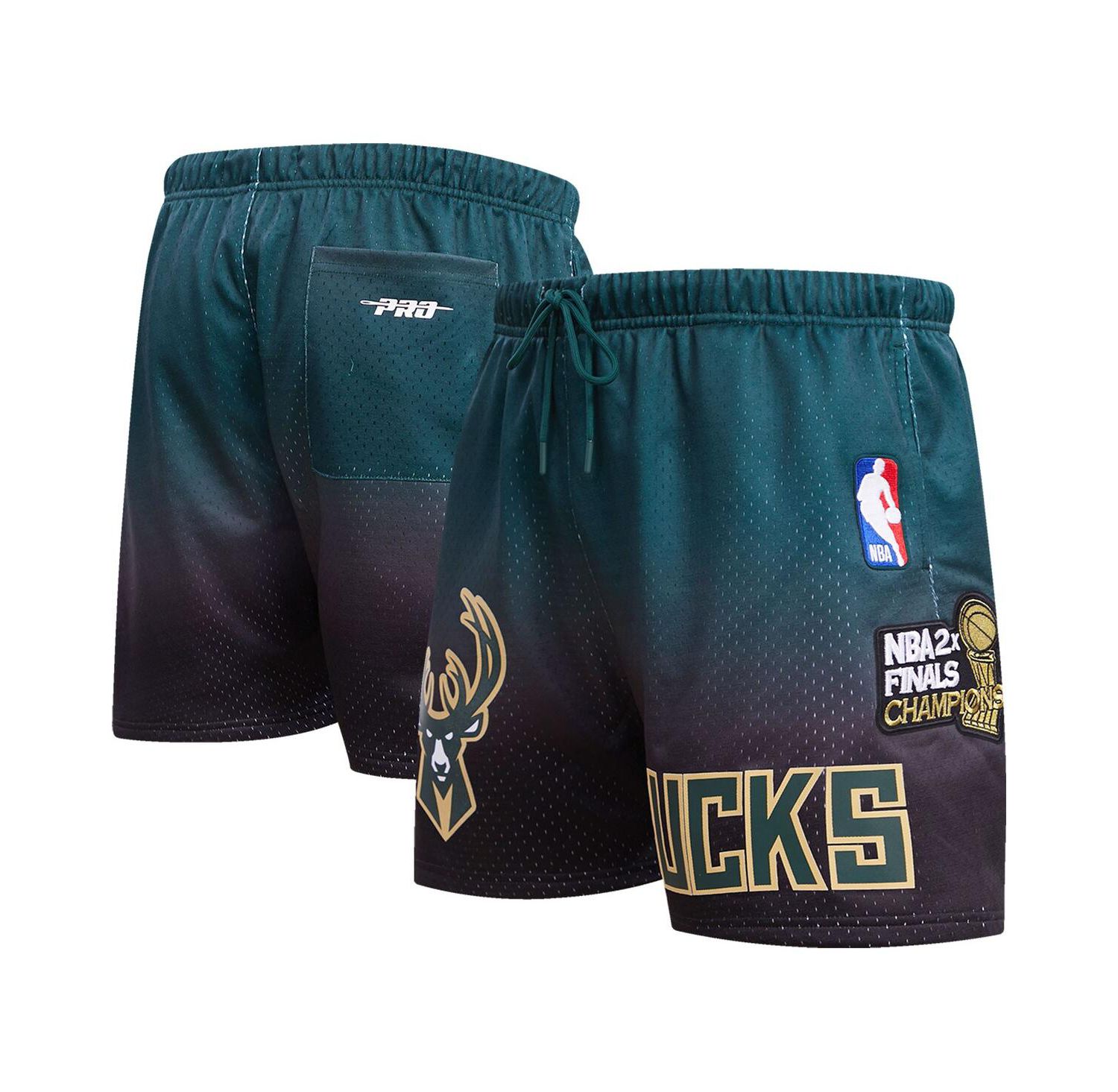Men's Purple, Hunter Green Milwaukee Bucks Ombre Mesh Shorts
