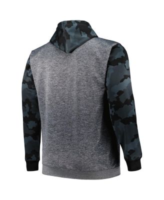Men's Heather Charcoal Carolina Panthers Big and Tall Camo Pullover Hoodie