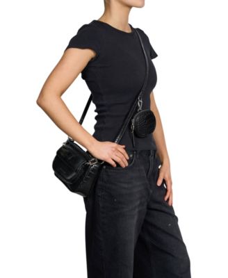 A Little Crazy Croc-effect Faux Leather Crossbody Bag