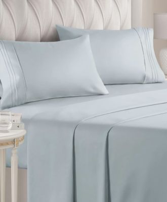 4 Piece Deep Pocket Microfiber (Muted, Vibrant, Heathered) Sheet Set - Queen