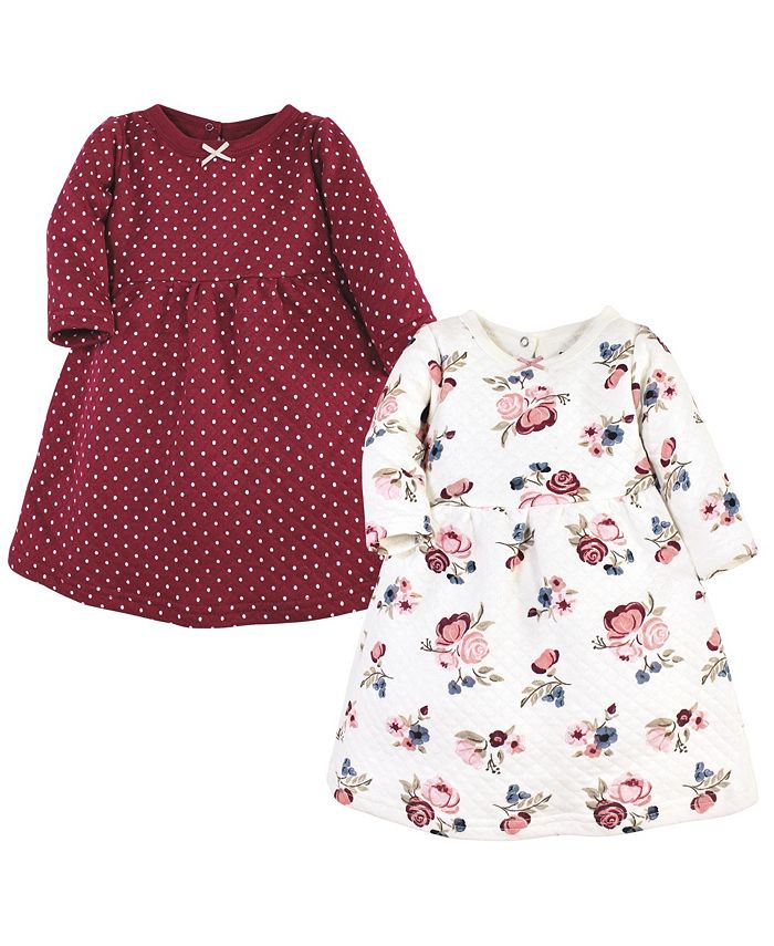 Hudson Baby Toddler Girl Cotton Dresses, Dusty Rose Floral - Macy's