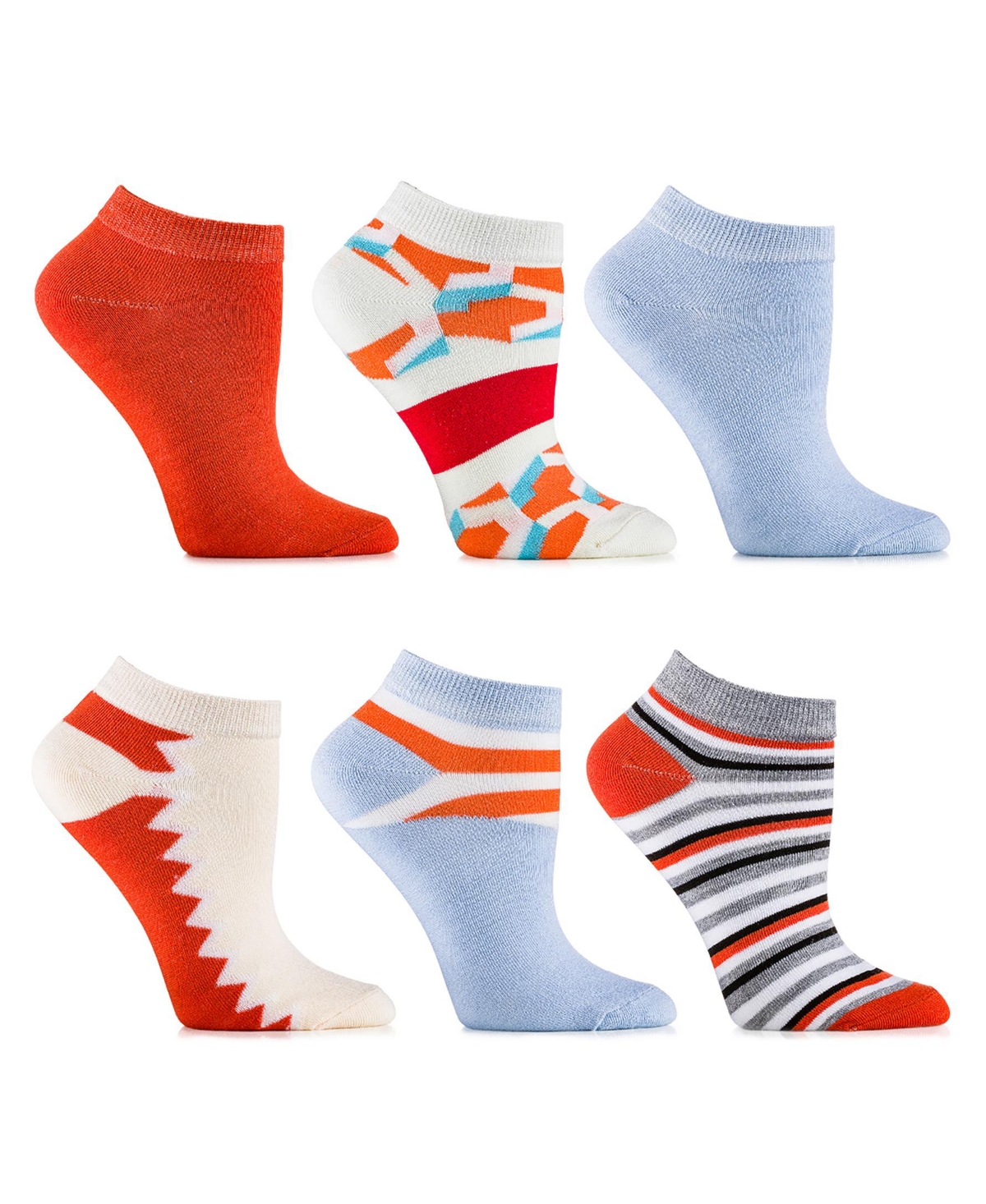 Women's Rouge Saffron Ankle Socks 6 Pack