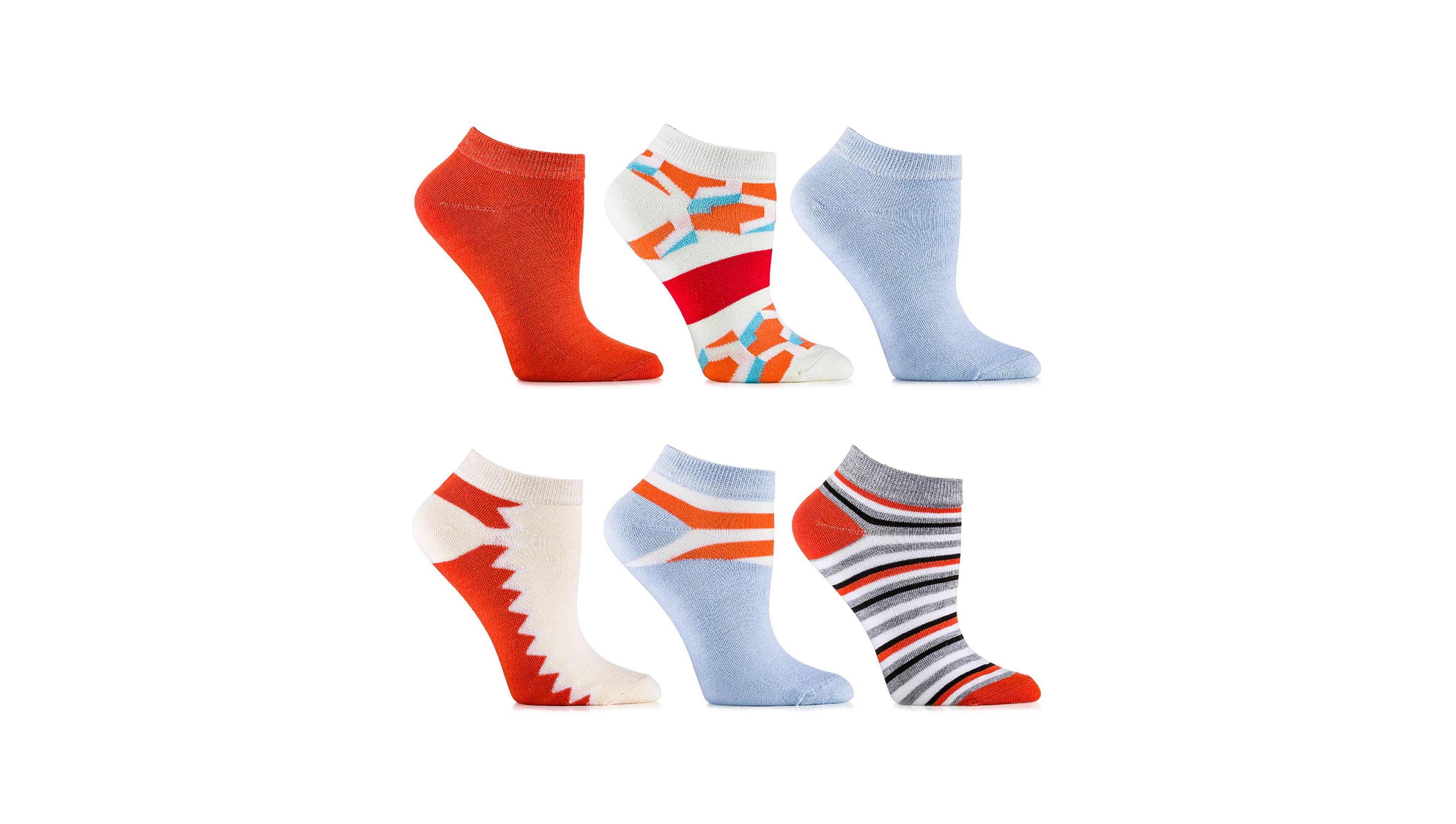Women's Rouge Saffron Ankle Socks 6 Pack