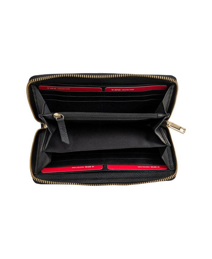 CHAMPS Ladies Leather Zip-Clutch Wallet from the Gala Collection - Macy's