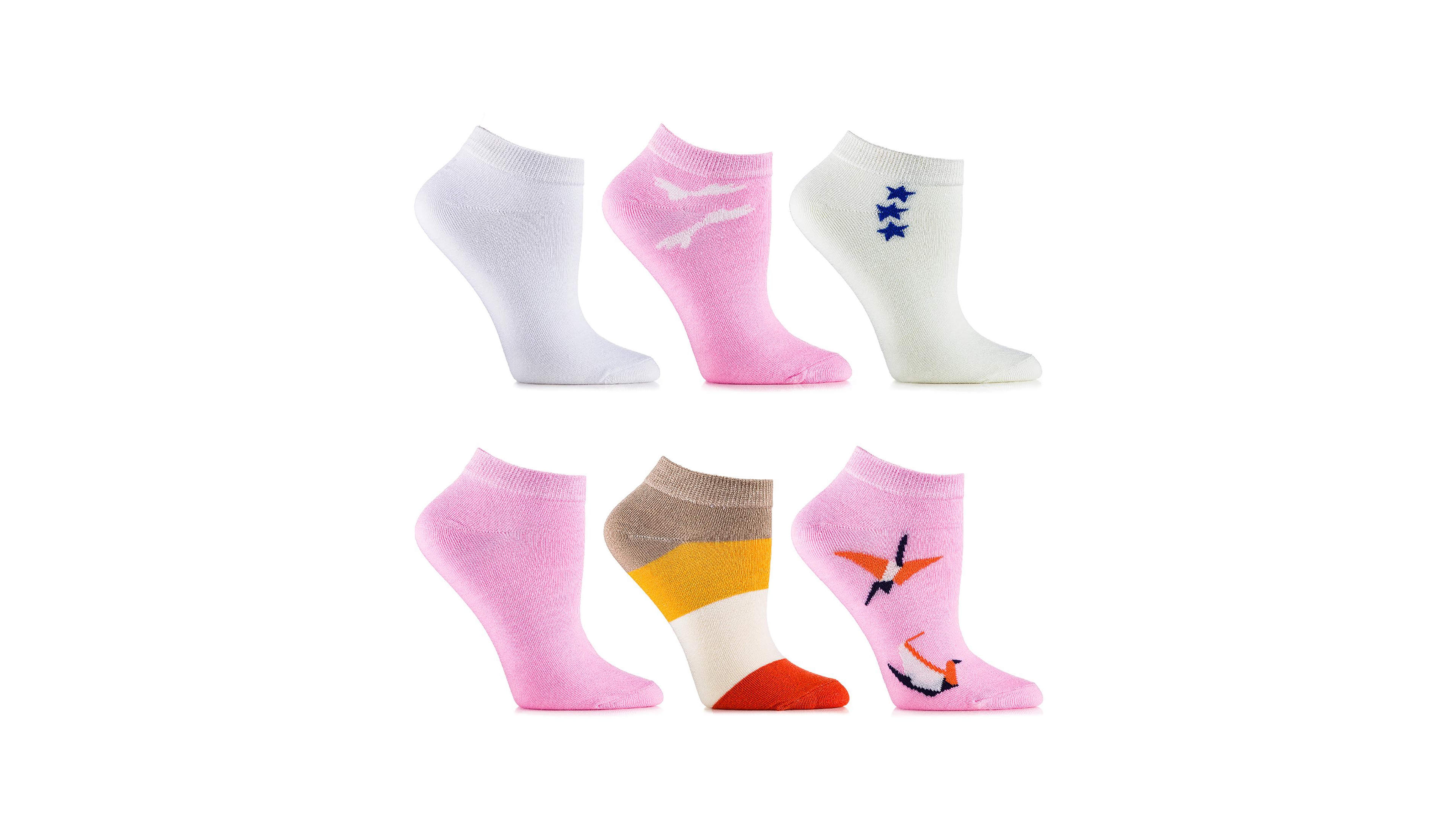 Women's Flamingo Ankle Socks 6 Pack