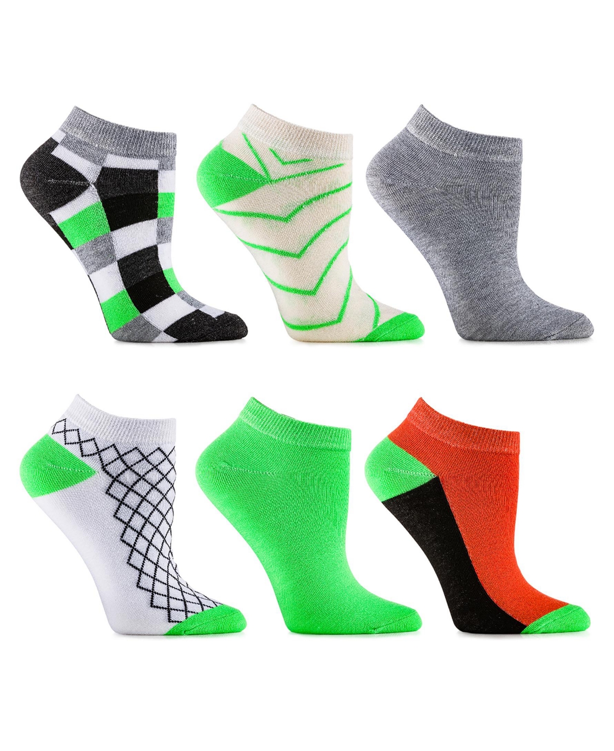 Women's Fuchsia Bubblegum Ankle Socks 6 Pack