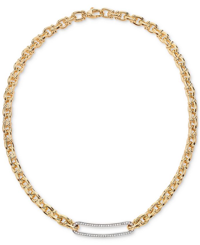 Macy's Diamond Bar Horseshoe Link 18" Collar Necklace (5/8 ct. t.w.) in