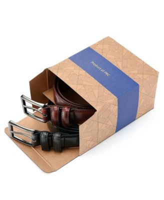 Галерея Seven Галерея Seven Мужской традиционный кожаный ремень с Т-образной спинкой в упаковке из 2 предметов