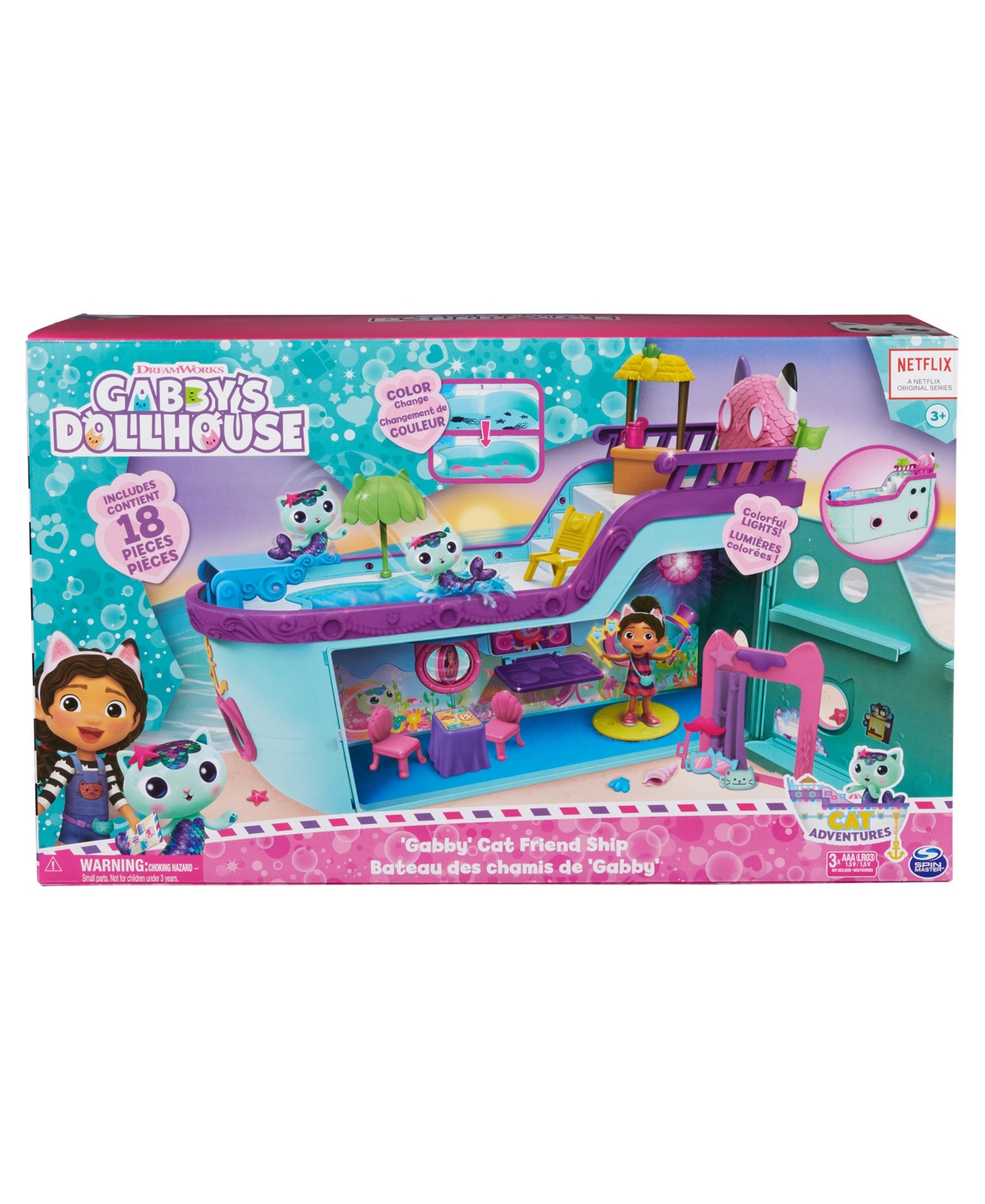 Shop Gabby's Dollhouse , Gabby Cat Friend Ship, Cruise Ship Toy With 2 Toy Figures, Surprise Toys Dollhouse Accessories, Ki In Multi-color