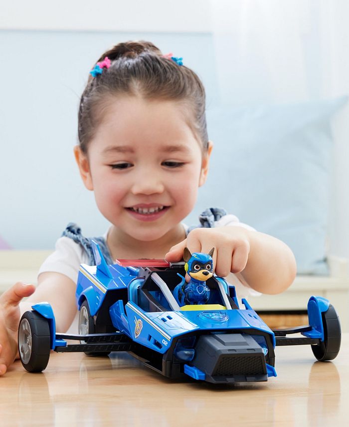 PAW Patrol The Mighty Movie, Chase's Mighty Converting Cruiser with Mighty Pups Action Figure, Lights and Sounds - Multi