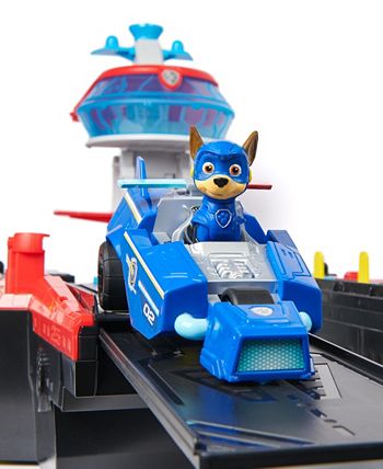 PAW Patrol The Mighty Movie - Pup Squad Transforming Aircraft Carrier HQ  avec Chase et