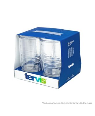 Tervis  Clear & Colorful Tabletop Made in USA Double Walled  Insulated Tumbler Travel Cup Keeps Drinks Cold & Hot, 16oz - 4pk, Clear