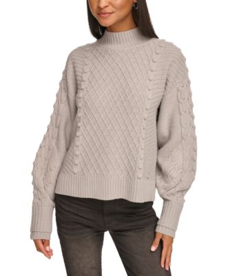 Women's Cable-Knit Mock-Neck Sweater