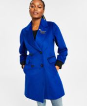 Navy Blue Coat, Wool Coat, Warm Winter Coat, Midi Coat, Womens Coat, Fitted  Coat, Double Breasted Coat, High Collar, Handmade Coat 1600 