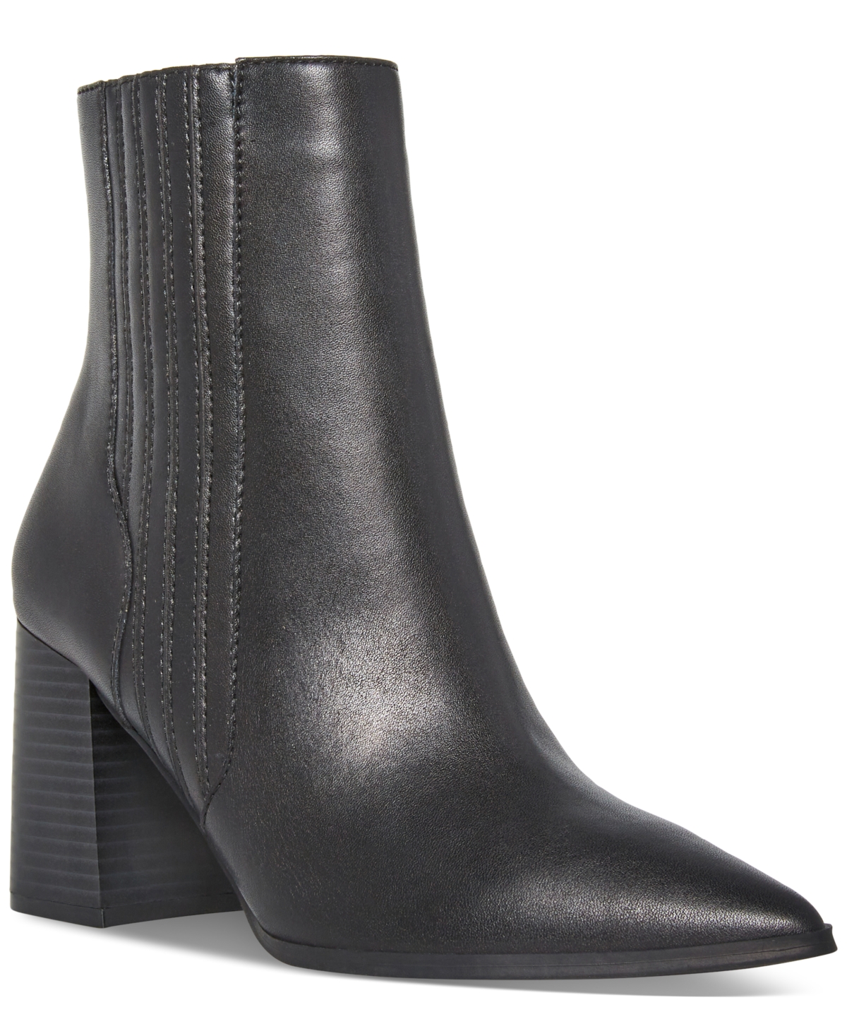 Aqua College Women's Waterproof Iconic Pointed-toe Dress Booties In Black Leather