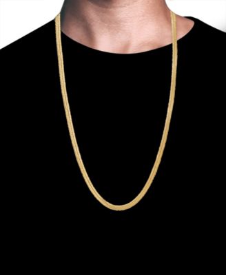 Men's Wide Herringbone 20" Chain Necklace in Stainless Steel