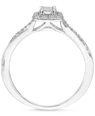 Diamond Princess Twist-Shank Engagement Ring (1/4 ct. t.w.) in 14k White gold