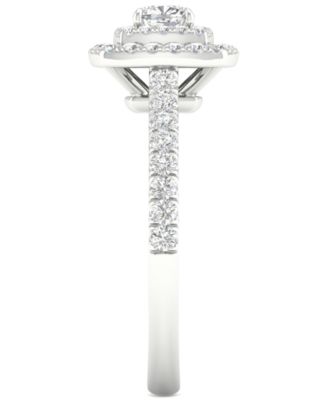 Diamond Cushion Double Halo Engagement Ring (3/4 ct. t.w.) in 14k White Gold