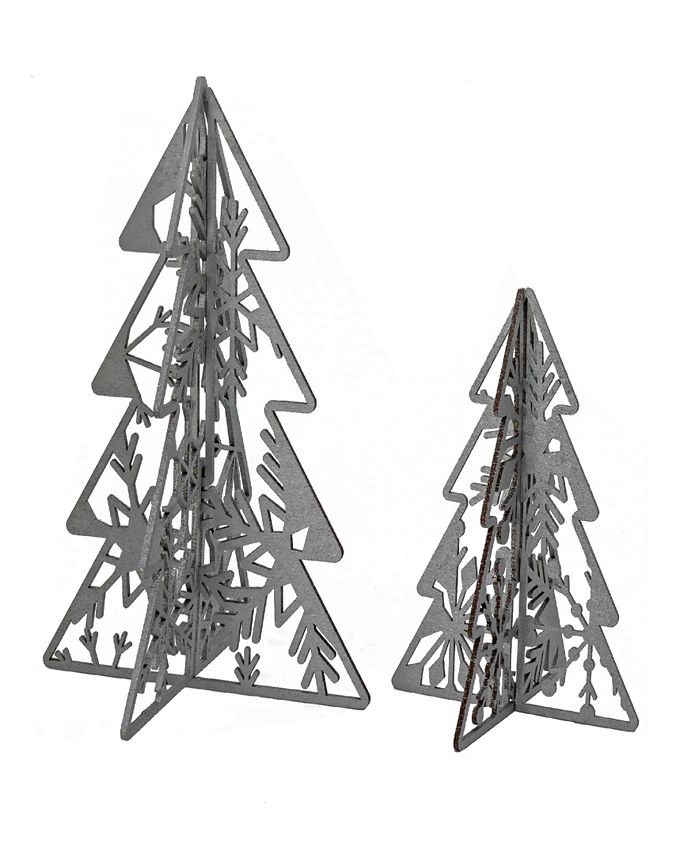 National Tree Company 10" and 7" Wood Christmas Trees Table Decor Macy's
