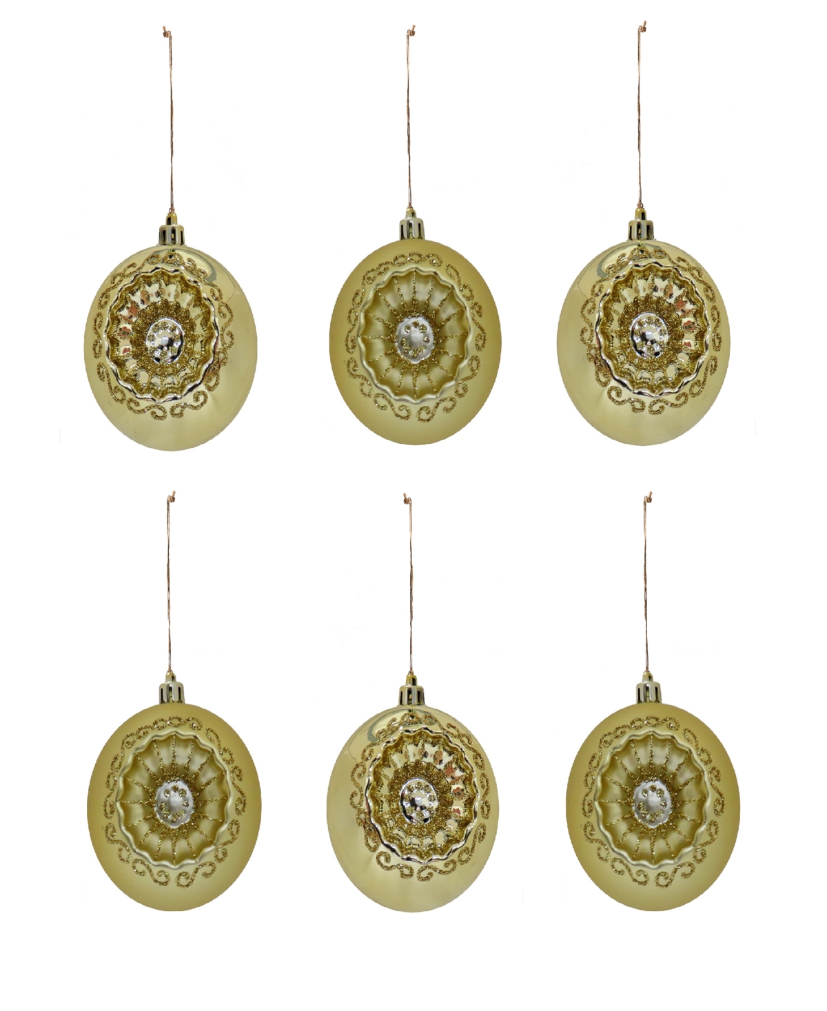 Shop National Tree Company First Traditions 6-piece Shatterproof Glittering Ornaments In Gold