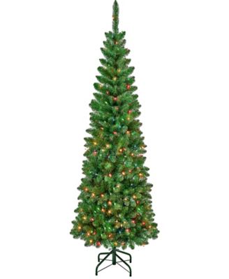 National Tree Company First Traditions 6' Rowan Pencil Slim Tree With ...