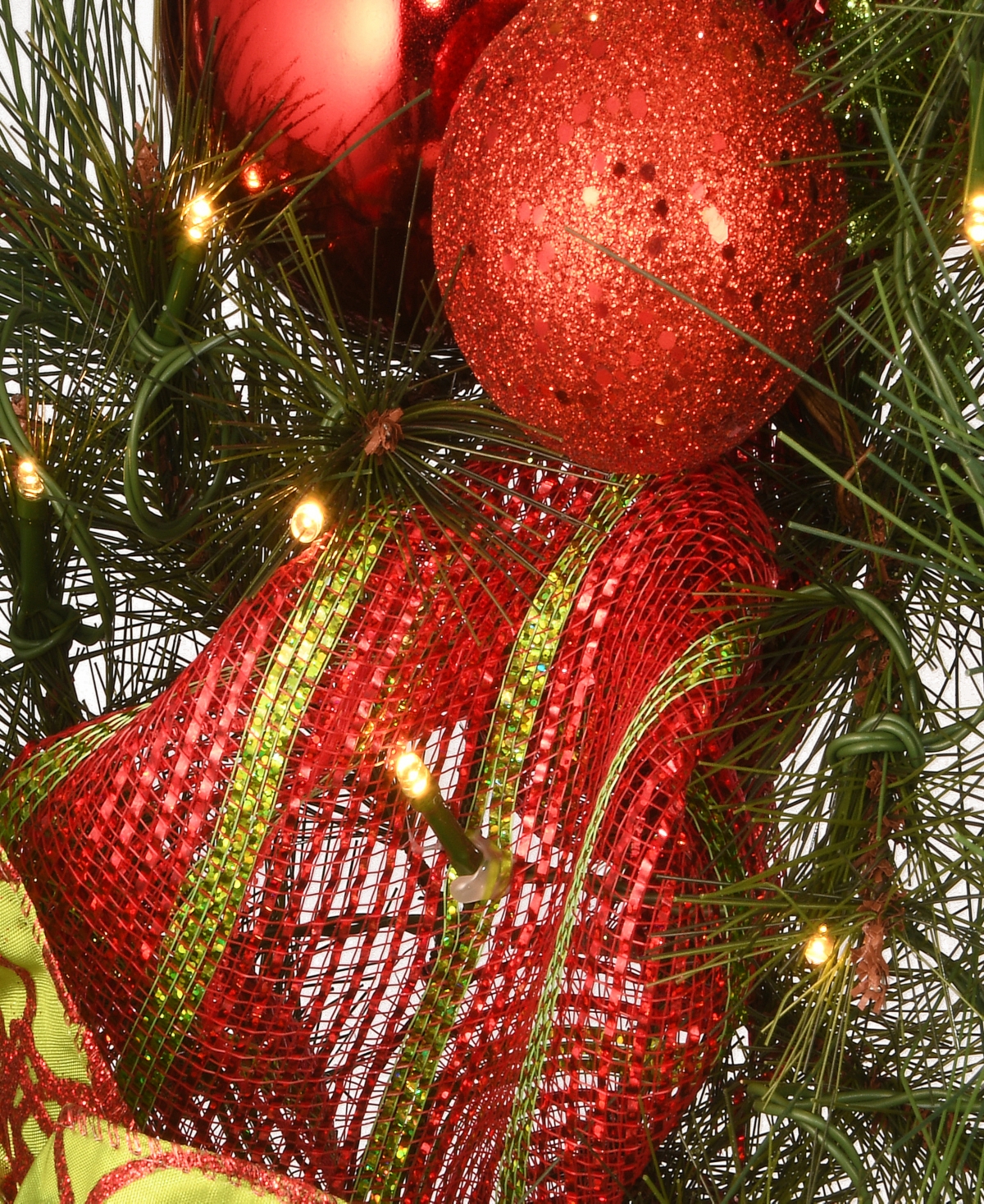 National Tree Company Ornament Wreath with Battery Operated Led Lights